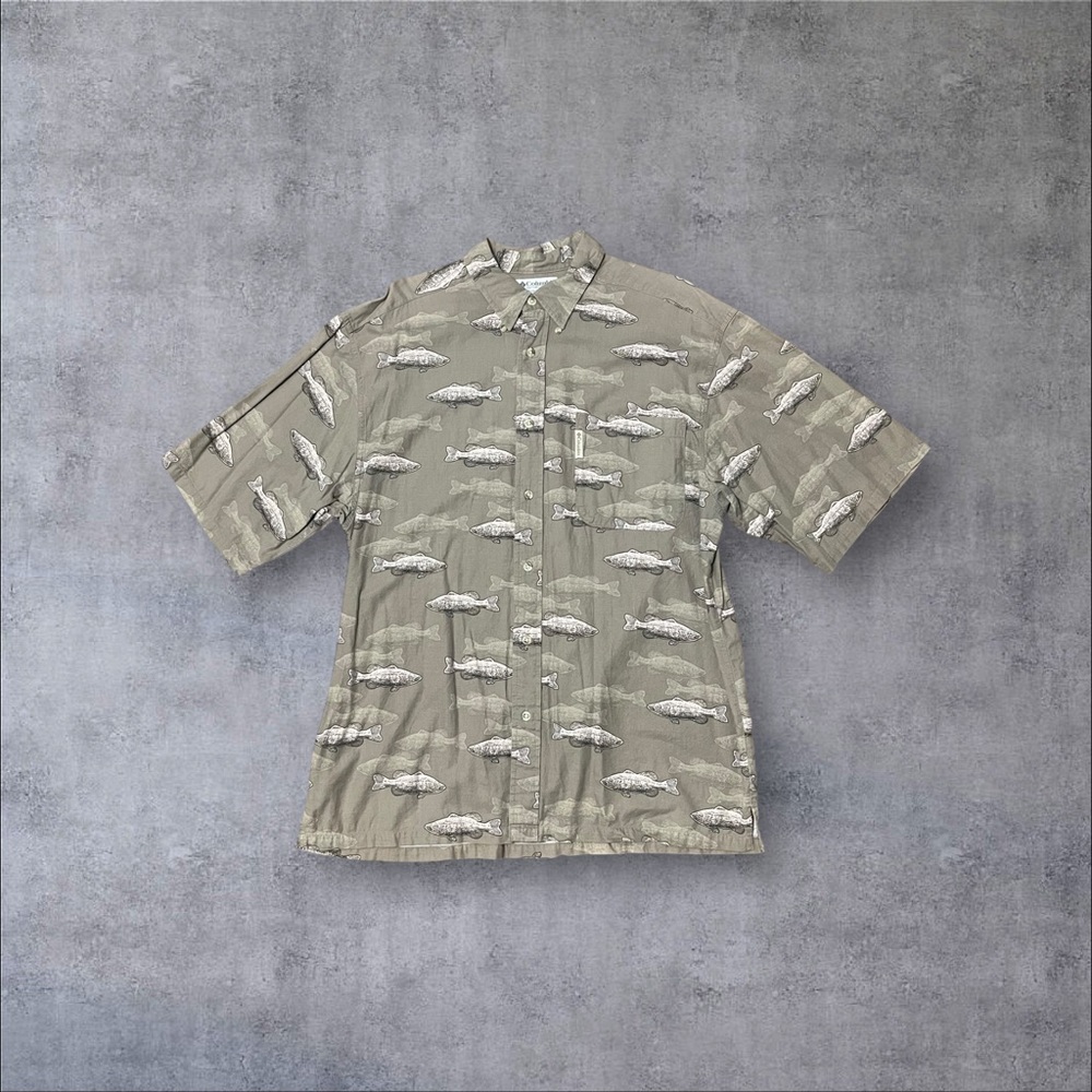 Fish Pattern Short Sleeve Button Up - image 1